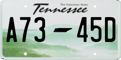 TN license plate A7345D