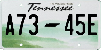 TN license plate A7345E