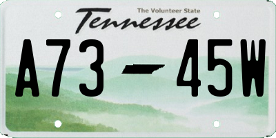 TN license plate A7345W