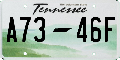 TN license plate A7346F