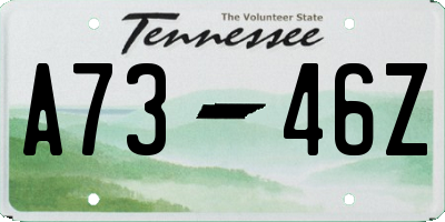 TN license plate A7346Z