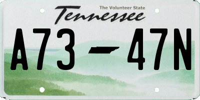 TN license plate A7347N