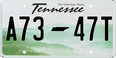 TN license plate A7347T