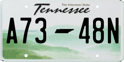 TN license plate A7348N