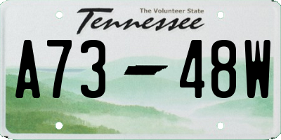 TN license plate A7348W