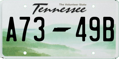 TN license plate A7349B