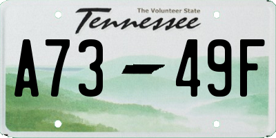 TN license plate A7349F