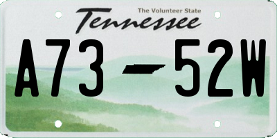 TN license plate A7352W