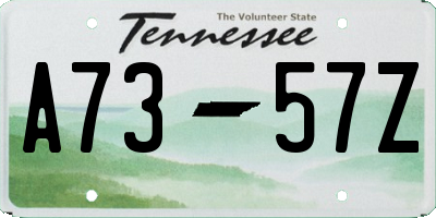 TN license plate A7357Z