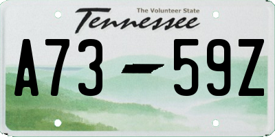 TN license plate A7359Z