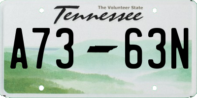 TN license plate A7363N