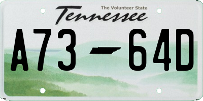 TN license plate A7364D