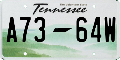 TN license plate A7364W