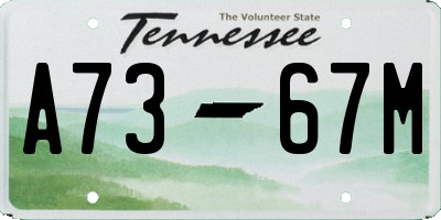 TN license plate A7367M