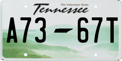 TN license plate A7367T