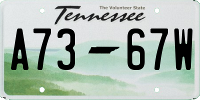 TN license plate A7367W