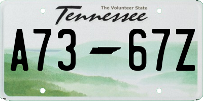 TN license plate A7367Z