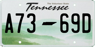 TN license plate A7369D
