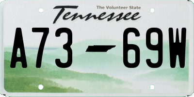 TN license plate A7369W