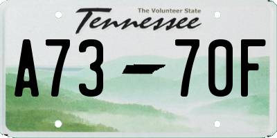 TN license plate A7370F