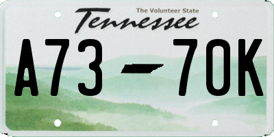 TN license plate A7370K