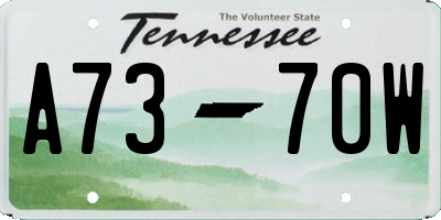 TN license plate A7370W