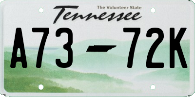 TN license plate A7372K
