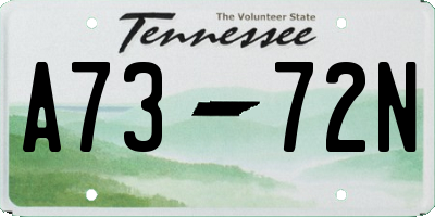 TN license plate A7372N