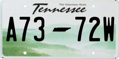 TN license plate A7372W