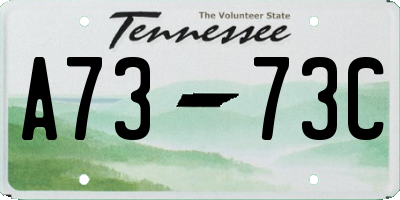 TN license plate A7373C
