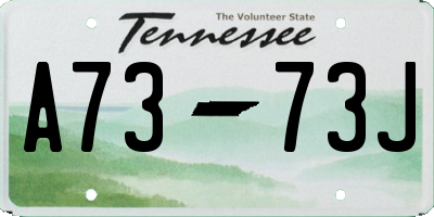 TN license plate A7373J