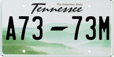 TN license plate A7373M