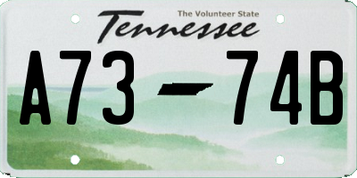 TN license plate A7374B