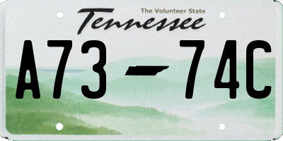 TN license plate A7374C