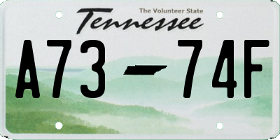 TN license plate A7374F