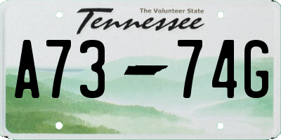 TN license plate A7374G