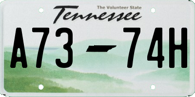 TN license plate A7374H