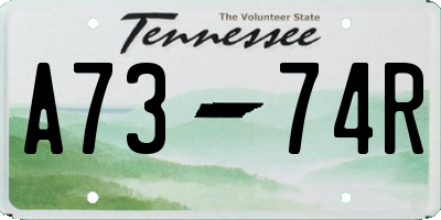 TN license plate A7374R