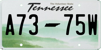 TN license plate A7375W