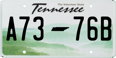 TN license plate A7376B