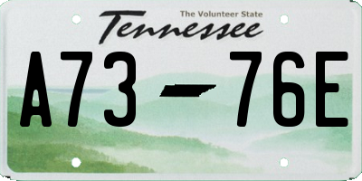 TN license plate A7376E
