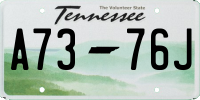 TN license plate A7376J