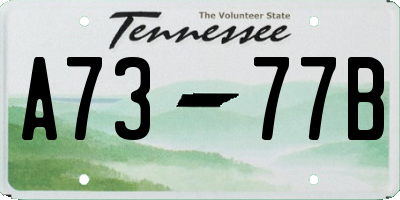 TN license plate A7377B
