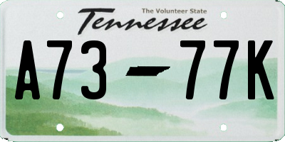 TN license plate A7377K