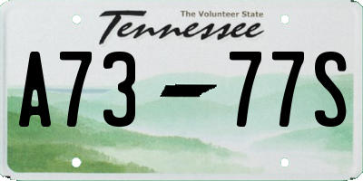 TN license plate A7377S