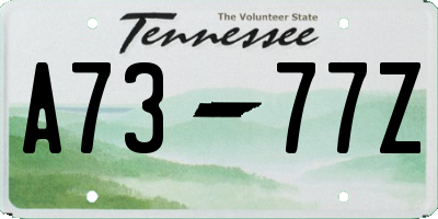 TN license plate A7377Z