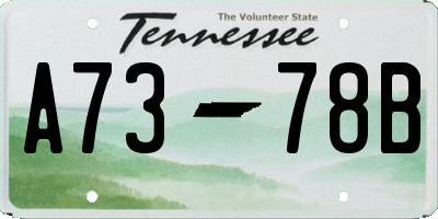 TN license plate A7378B