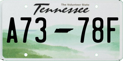 TN license plate A7378F