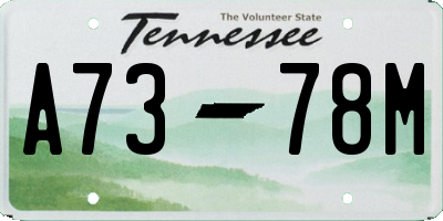 TN license plate A7378M