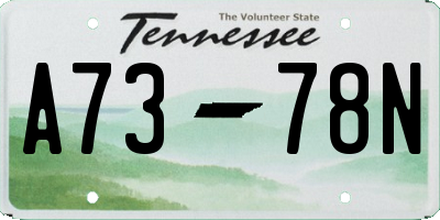 TN license plate A7378N